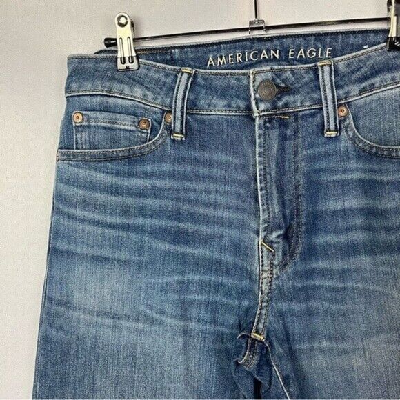 American Eagle AEO Medium Blue Slim Straight Leg Jeans 29 X 32 - Picture 3 of 4